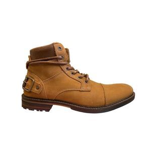 Aldo Balish Lace Up Hiking Boots Cognac Tan Suede Leather Ankle Round Toe 8